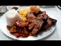 Mukbang : Pork steak, Pork bbq, beef caldereta with corn and bread #foryou #food #mukbang #recipe