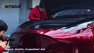 Dragon Blood Red Car Vinyl Wrap | TINTWAVE Premium PET Film