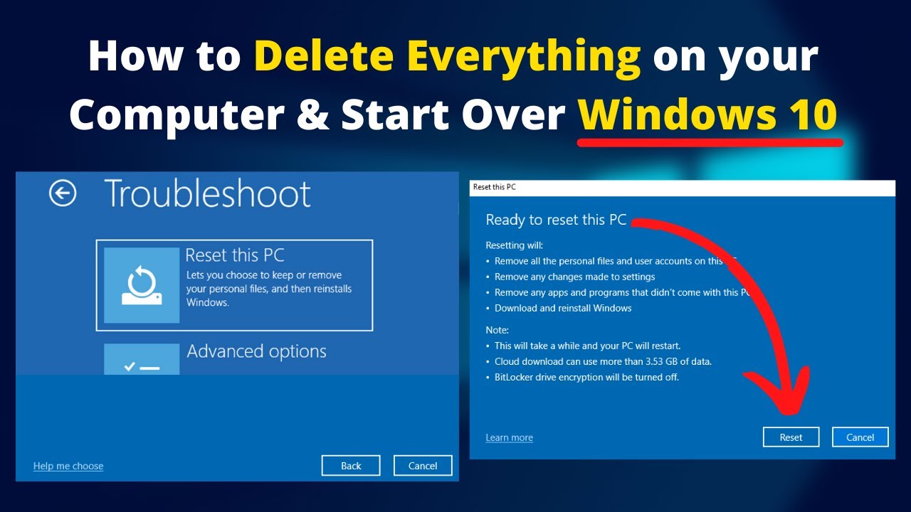 Everything's deleted. Everything windows