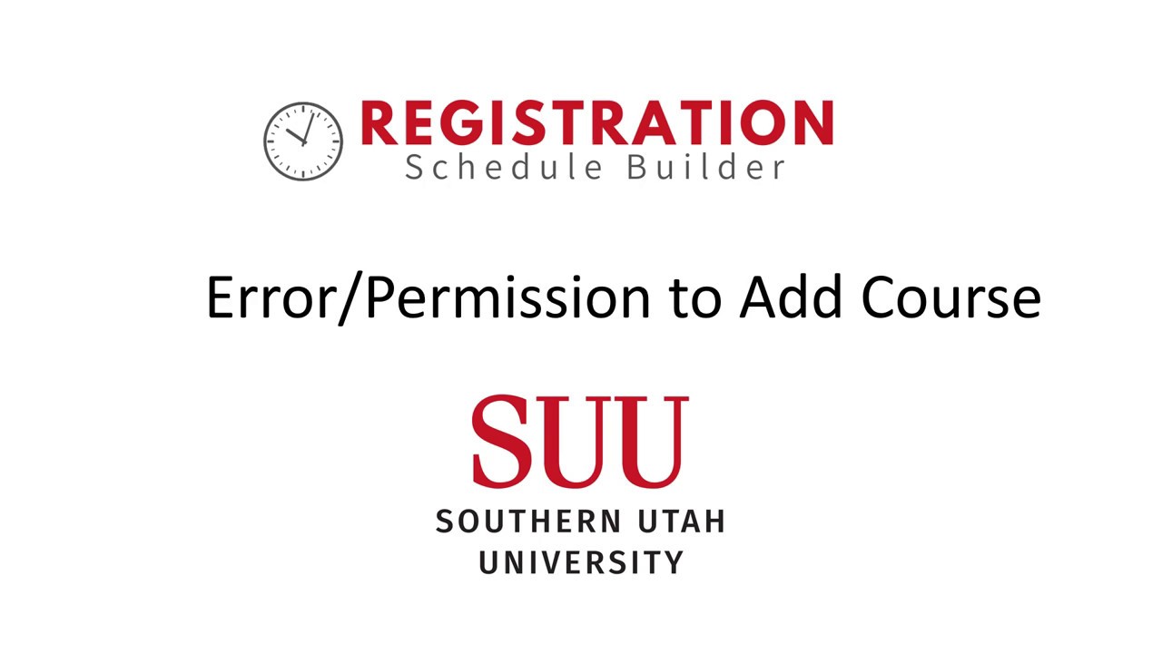 Registration Schedule Builder | SUU