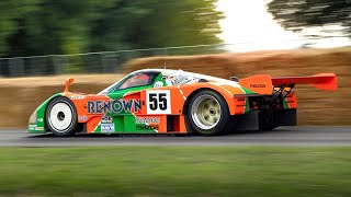 Mazda 787B Group C Demo Runs On Goodwood Hillclimb: Accelerations, Revs & 4-Rotor 26B Sound!