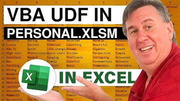 Excel - Why Vba Udf Won