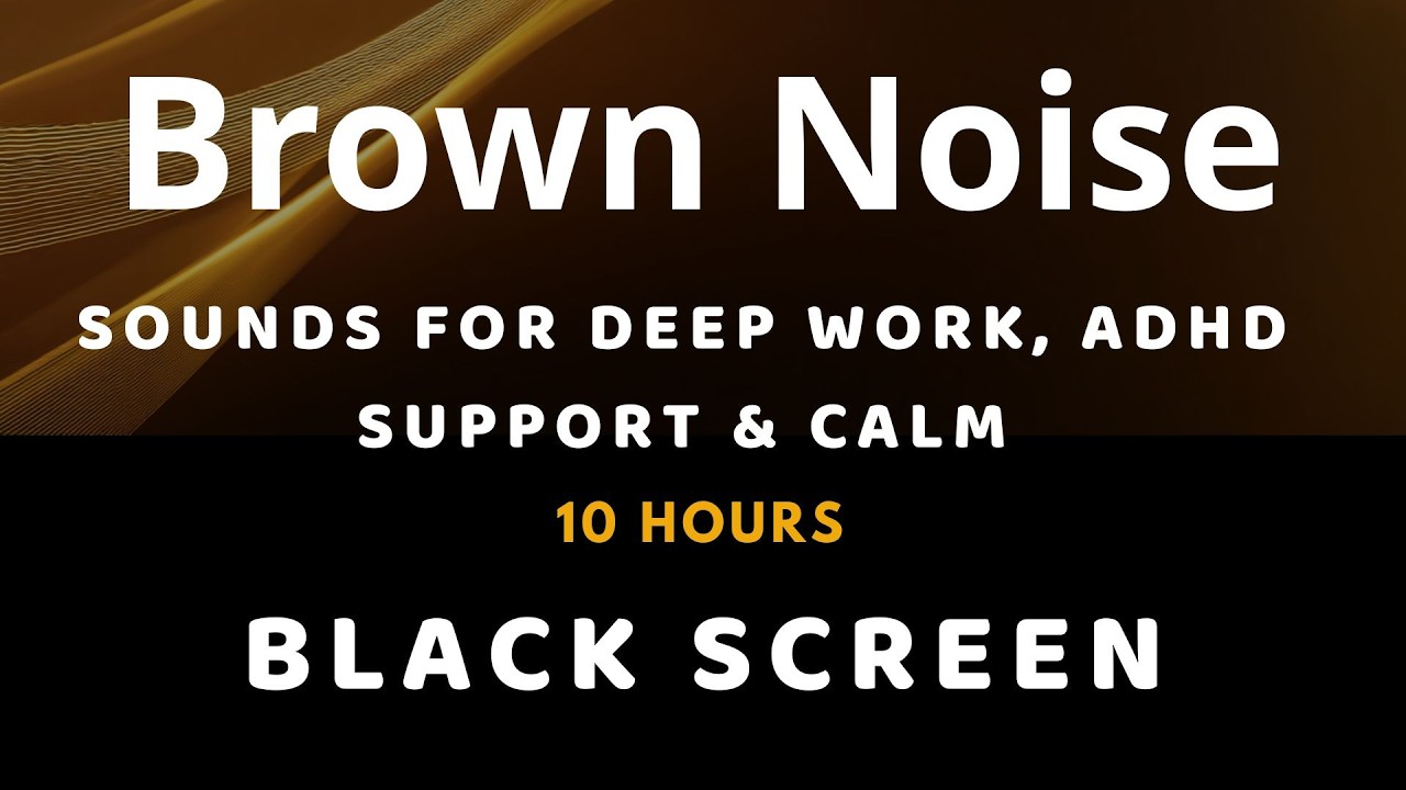 Brown Noise Focus Shield 🎧 Black Screen for Deep Work, ADHD Support & Calm