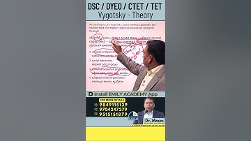వైగాట్స్కీ - సిద్ధాంతం | Vygotsky - Theory | Explained by Dr. Moses | Emily Academy