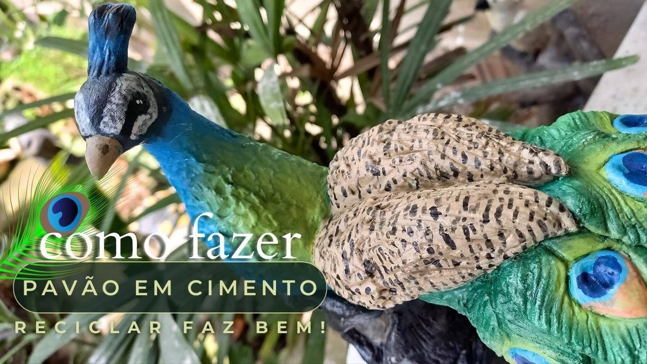 PAVÃO EM CIMENTO PARA JARDIM -COMO FAZER 
