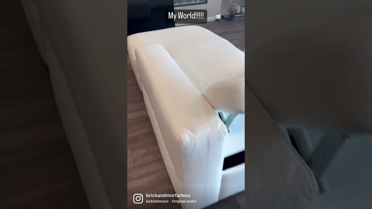 Omnia Leather custom sectional with a power chaise. 