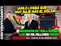 DE ÚLTIMA HORA! AMLO LOGRÁ QUE BAJE HOY MÁS EL DÓLAR ANTE EL PESO, POR INVERSIÓN DE TESLA