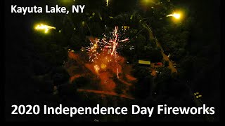 2020 4th of July Fireworks Professionally Choreographed at Kayuta Lake, NY - Aerial Drone View