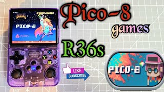 R36s new update 2024 testing Pico-8 games