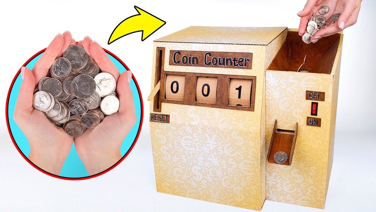 Como Fazer Uma Contadora de Moedas de Papelão 💰