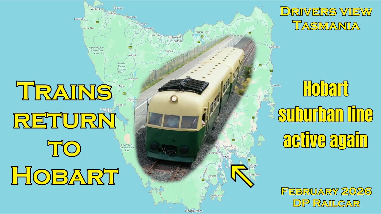 Hobart suburban line sees trains again, Tasmania, Feb 2026