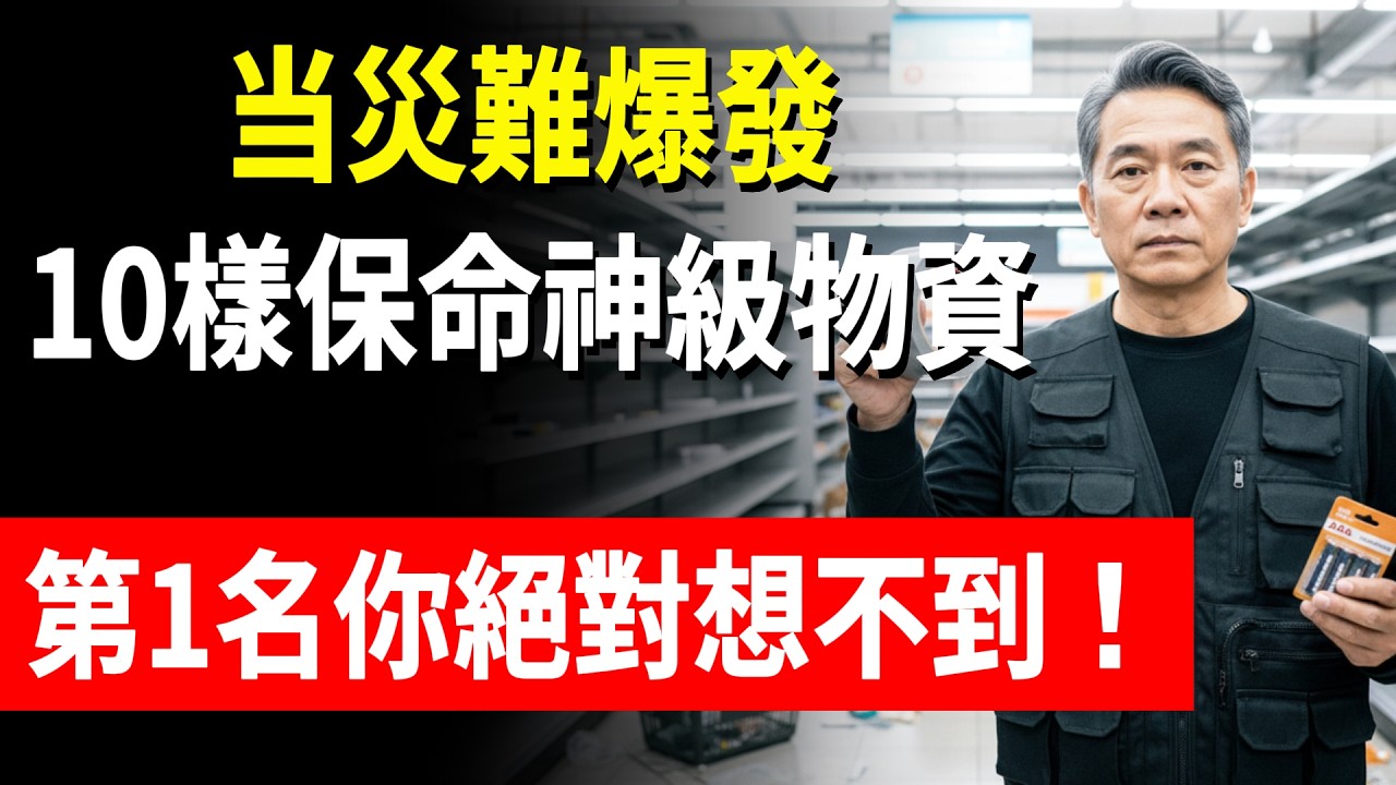 災難來臨這10樣東西比黃金還貴！第一名出乎意料，九成家庭都沒囤，現在準備還來得及！#防災準備 #停電應急 #保命物資