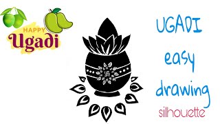 Happy Ugadi Easy Drawing Ugadi Festival Status Watercolor Silhouette