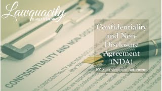 1. Confidentiality & Non Disclosure Agreement (NDA) || General Contracts & Arrangements