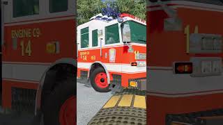 High Speed Police Truck And Firetruck Vs Speed Bumps - BeamNG.Drive