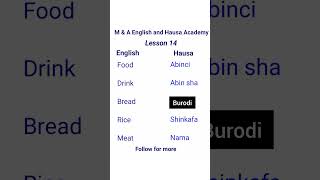 Lesson 14  Learn English and hausa word. Koyi Kalmomin Turanci Cikin Sauƙi.#learnenglish #Hausa