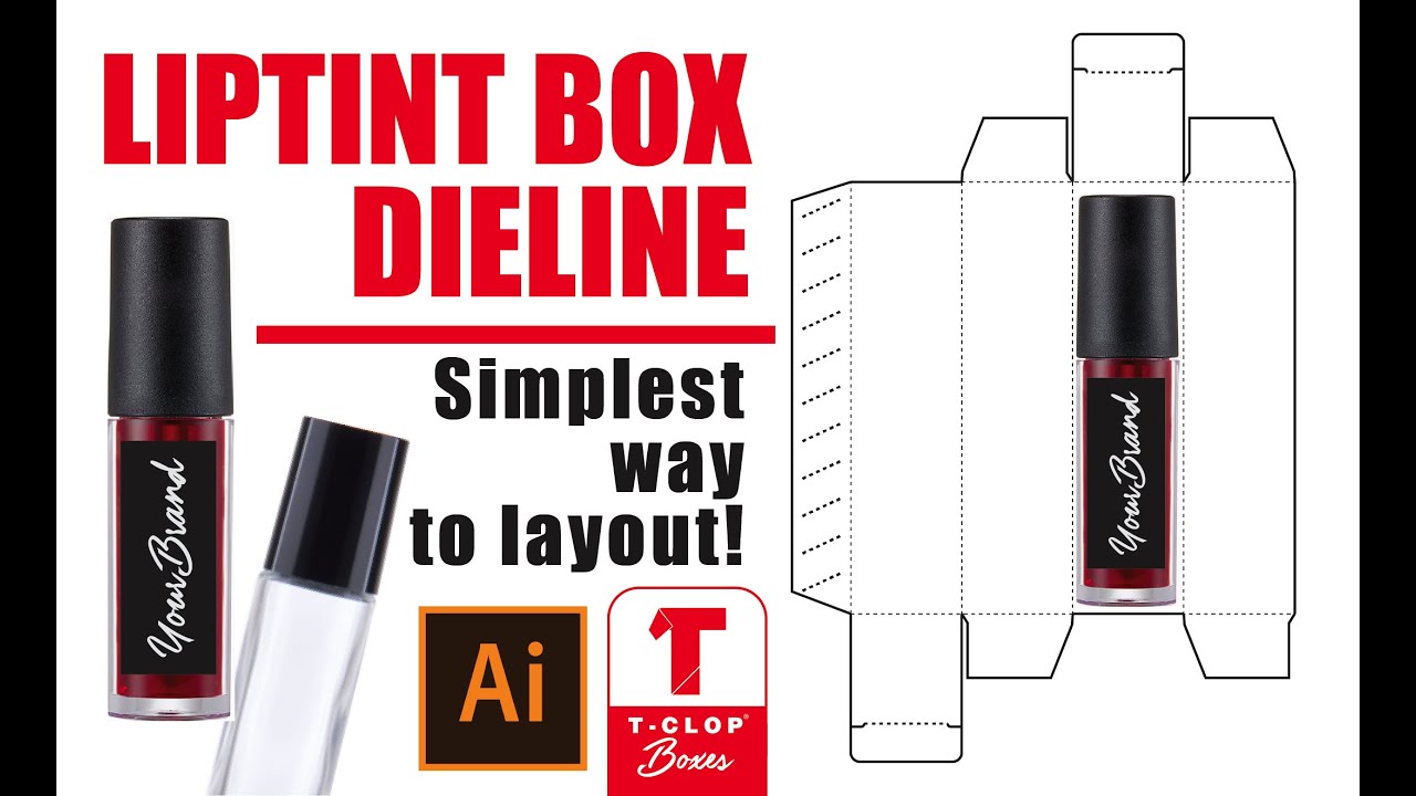 Liptint Box Dieline SIMPLE WAY to layout a box packaging!