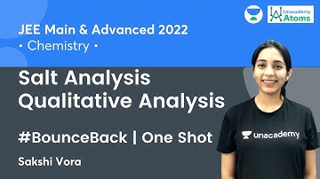 Salt Analysis | Qualitative Analysis | One Shot | #BounceBack Series | Unacademy Atoms | Sakshi Vora