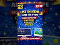 # Q10/50 List in HTML &amp; It's Type Class 10th Computer