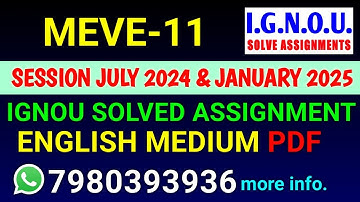MEVE 11 Solved Assignment 2024-25 English, MEVE 11 Solved Assignment 24-25, MEVE-11 Assignment