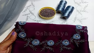 Simple easy hand embroidery neck design for boat neck|kurti neck embroidery designs