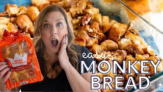 Easiest Ever Monkey Bread made with dinner rolls!