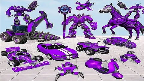 Futuristic Flying Robot Car Transform City War 2023 - Android iOS Gameplay