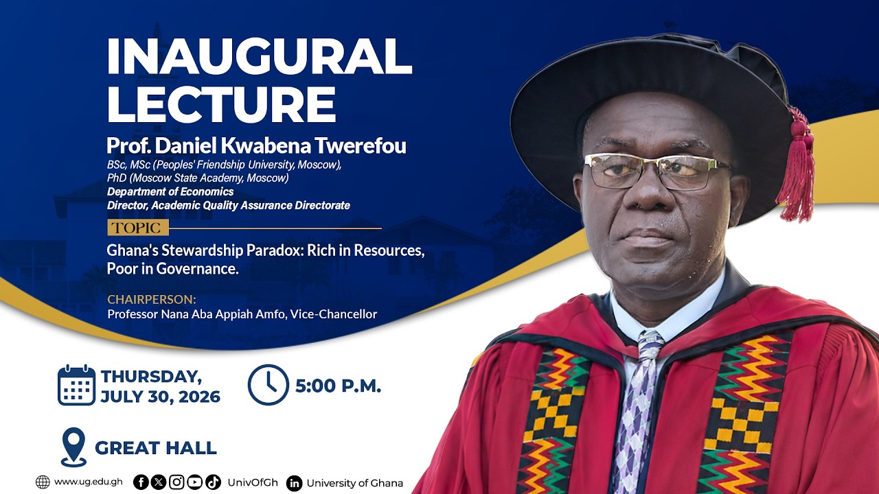 Still from Inaugural Lecture by Professor Daniel Kwabena Twerefou