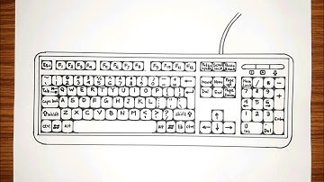 How to draw a Keyboard right measurements step by step | Computer Keyboard drawing easy |
