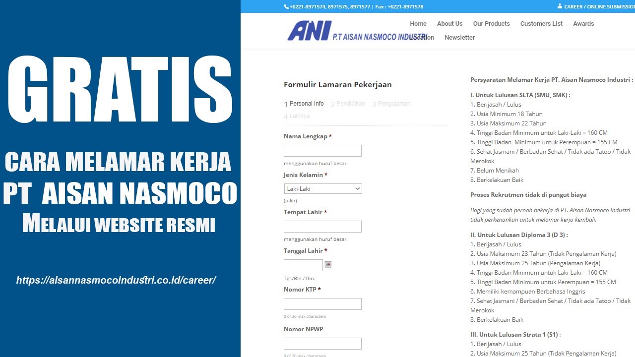 Cara Melamar Kerja di PT Aisan Nasmoco Industri