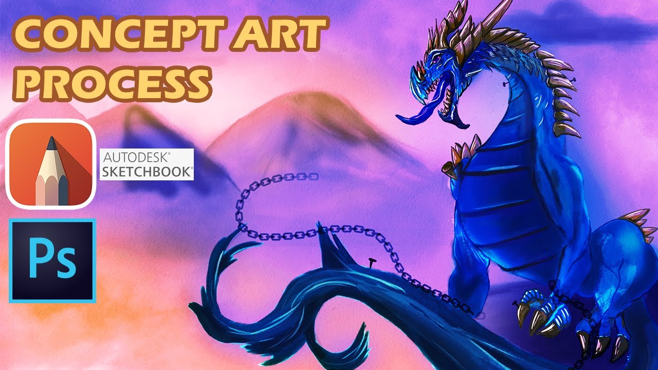 Frost Dragon Concept Art Process - Timelapse 