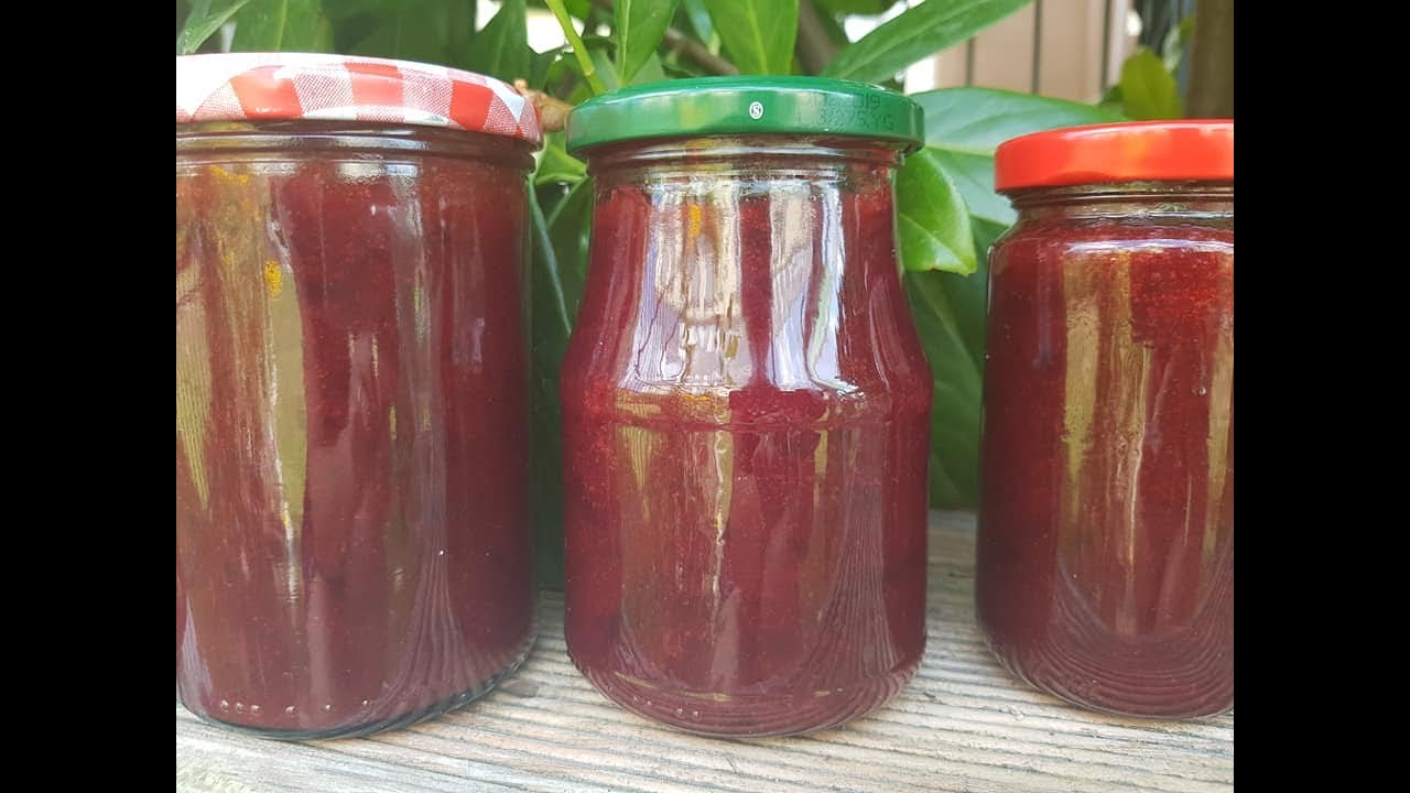 Pflaumenmarmelade mit wenig Zucker, köstlich! Pflaumenmus