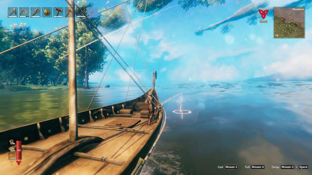 Valheim!  Catch All Fish!  Catch MORE Fish with LESS Bait in the Meadows