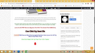 Lava iris 90 Frp Bypass File 30MB With Sp Flash Tool