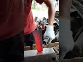 Forging a grass sickle by hand.Hashtags:#blacksmith #metalwork #handmade #forging #kerajinantangan