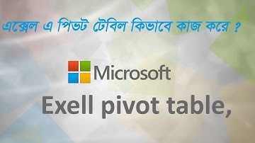 MS Exell Pivot tabile/ কিভাবে পিভট টেবিল এ কাজ করবেন,