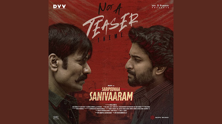 Not A Teaser (Theme) (From "Saripodhaa Sanivaaram")
