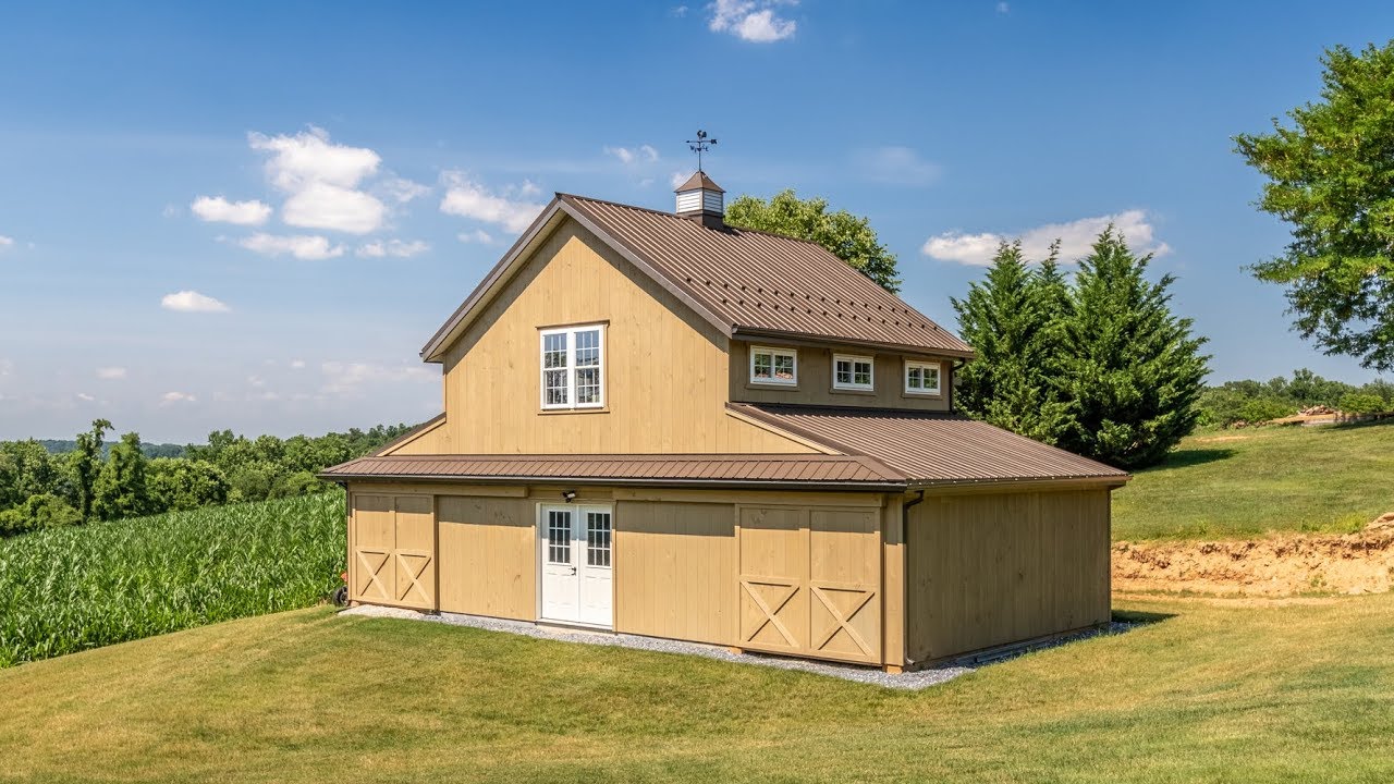 Unique Barn with Textured Bronze Metal Roof - A.B. Martin