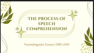 The Process of Speech Comprehension - Psycholinguistic (group project)