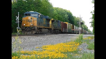 1st Generation K5HL Horn on CSX ES40DC #5437 leading freight Q367 + YN2 AC4400CW #449 - Unionville