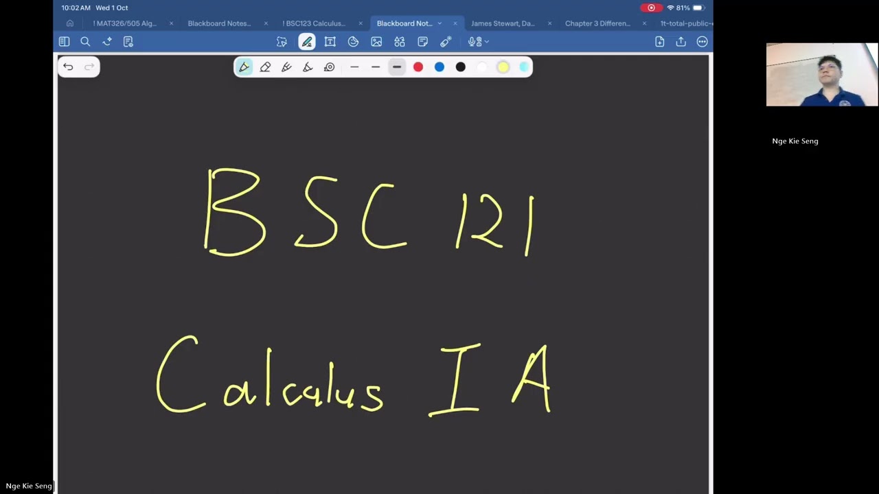 Functions & Models | Calculus I A Lecture 1 | Nge Kie Seng 20251001