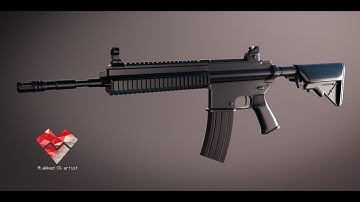 modeling a weapon in 3ds max tutorial m4 modeling timelapse (workflow)