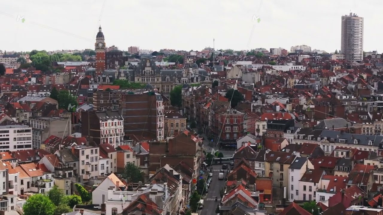 Historic city center of Brussels with its mix of traditional belgian architecture and modern