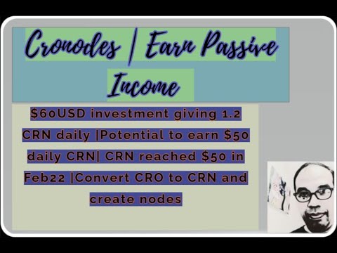 Cronodes | Earn Passive Income |$60 investment giving 1.2 CRN daily |Potential to earn $50 daily CRN