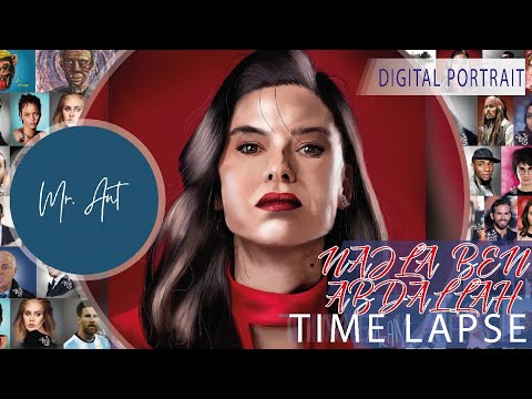 Time Lapse Digital Painting Of The Beautiful Actress Najla Ben Abdallah