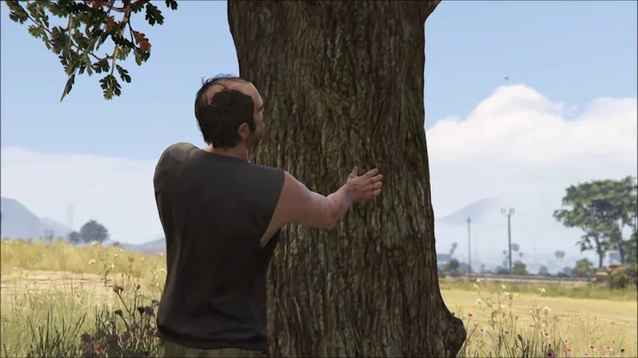 Trevor smashing his head against a tree (Daytime)