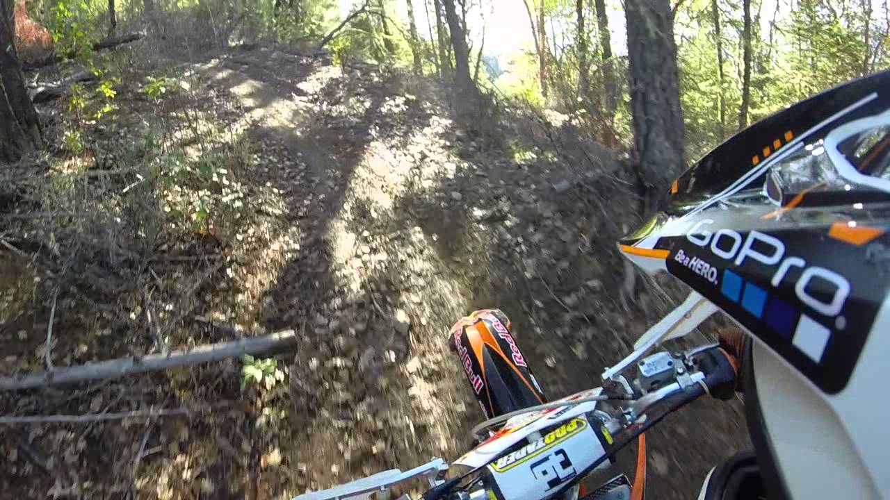 KTM 250 300 Dirt Bike Woods Riding a Long Hill Climb YouTube
