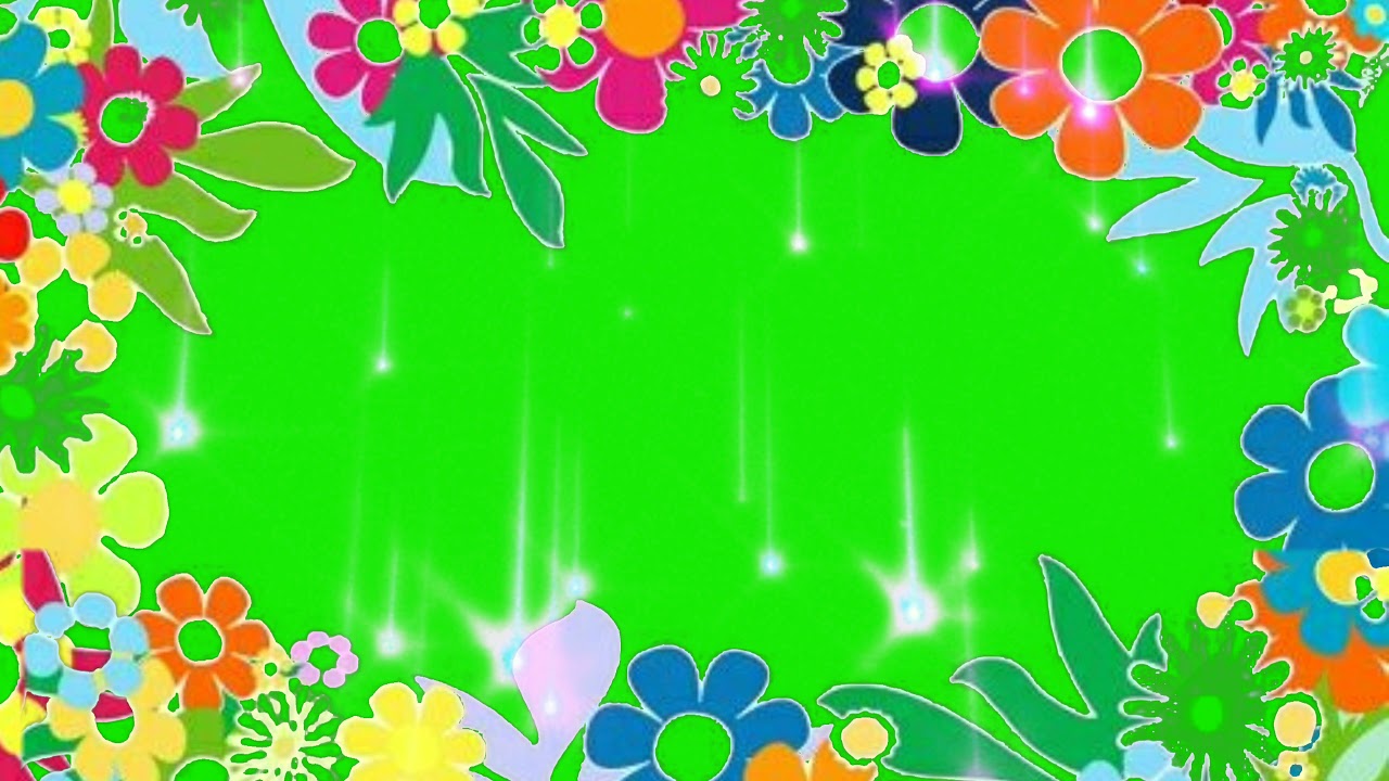 animated special effects Overlay flowers photo frame borders green screen video for youtubers.