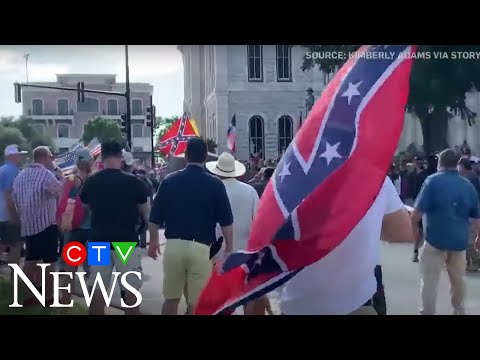 Rally to remove Confederate statue turns violent in Texas