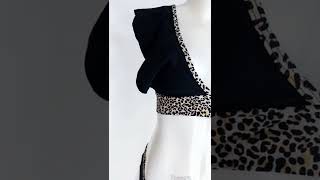 Traje De Baño Negro Animal Print Top Olanes Bikini Girlboss